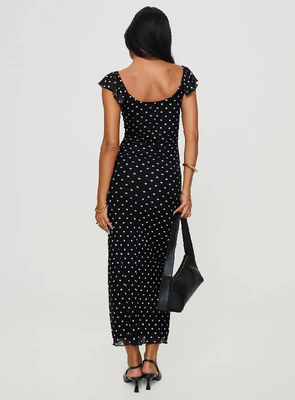 Sandberg Maxi Dress Black Polka Dot