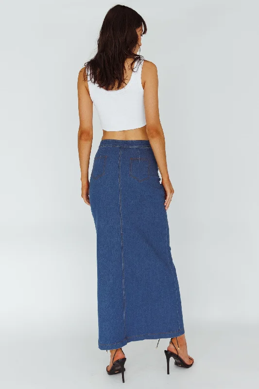 Sinead Denim Maxi Skirt Indigo