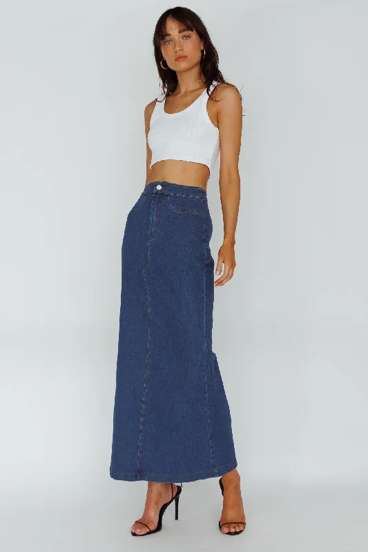 Sinead Denim Maxi Skirt Indigo