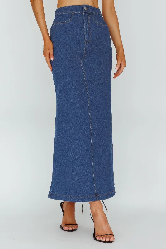 Sinead Denim Maxi Skirt Indigo