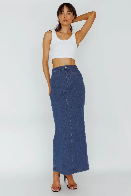 Sinead Denim Maxi Skirt Indigo