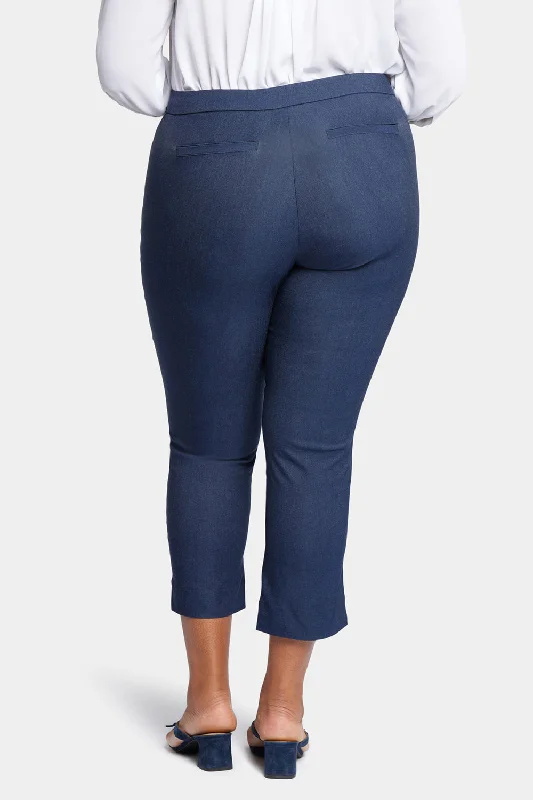 Slim Trouser Ankle Pants In Plus Size - Dark Blue Heather