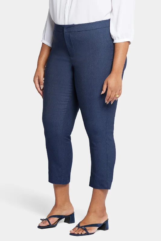 Slim Trouser Ankle Pants In Plus Size - Dark Blue Heather