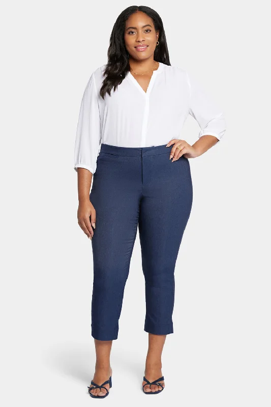 Slim Trouser Ankle Pants In Plus Size - Dark Blue Heather