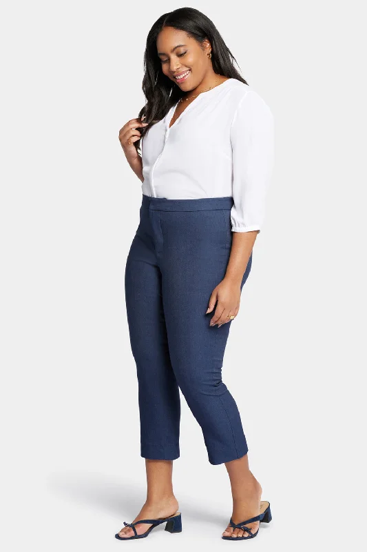 Slim Trouser Ankle Pants In Plus Size - Dark Blue Heather