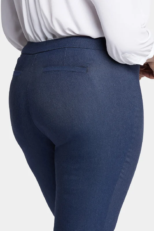 Slim Trouser Ankle Pants In Plus Size - Dark Blue Heather