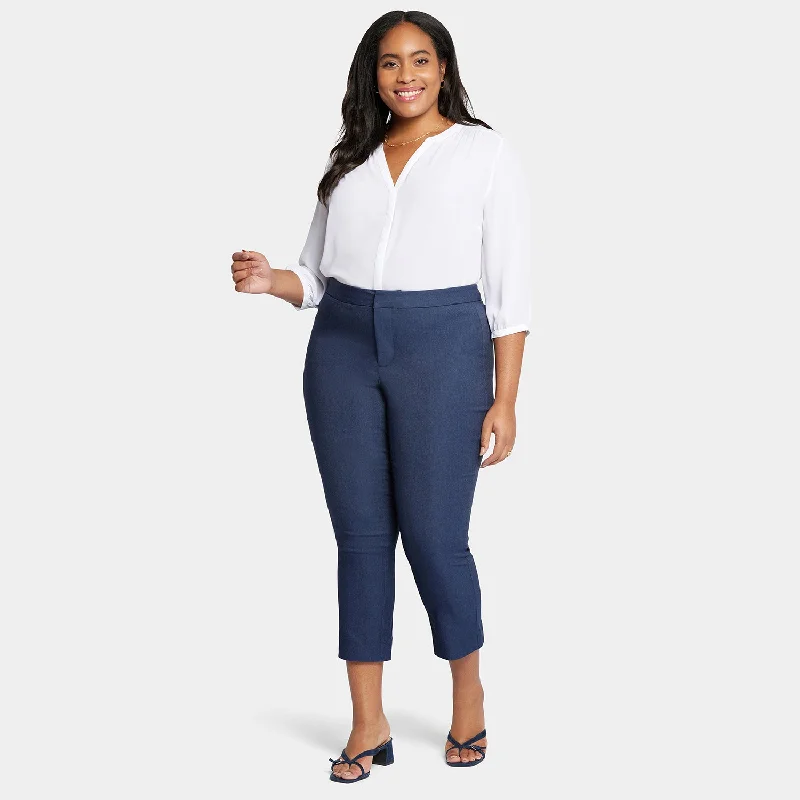 Slim Trouser Ankle Pants In Plus Size - Dark Blue Heather