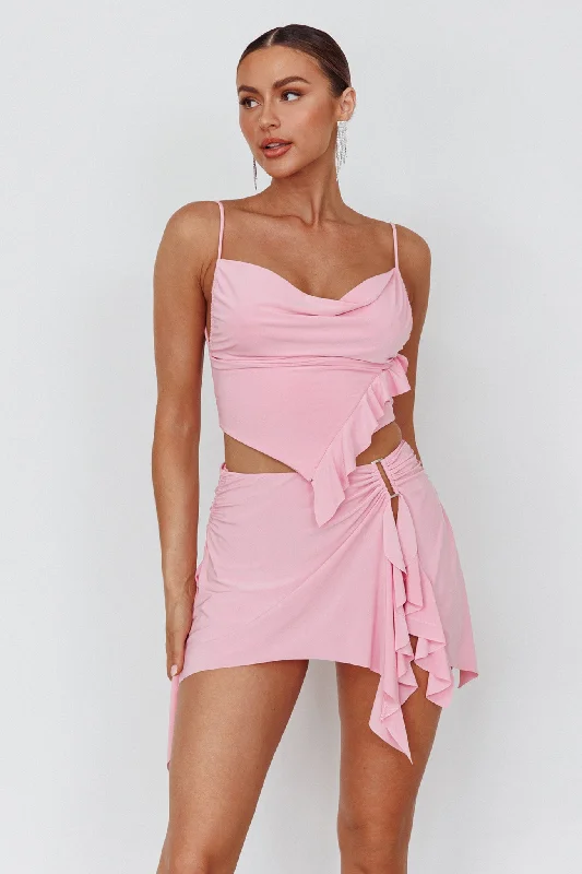 Such A Tease Split Mini Skirt Pink