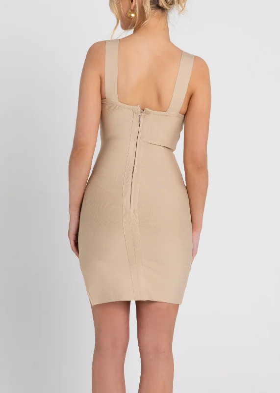 The Rocia Beige Bandage Dress