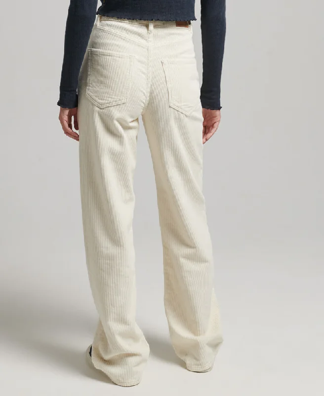 Vintage Wide Leg Cord Pants | Riff White