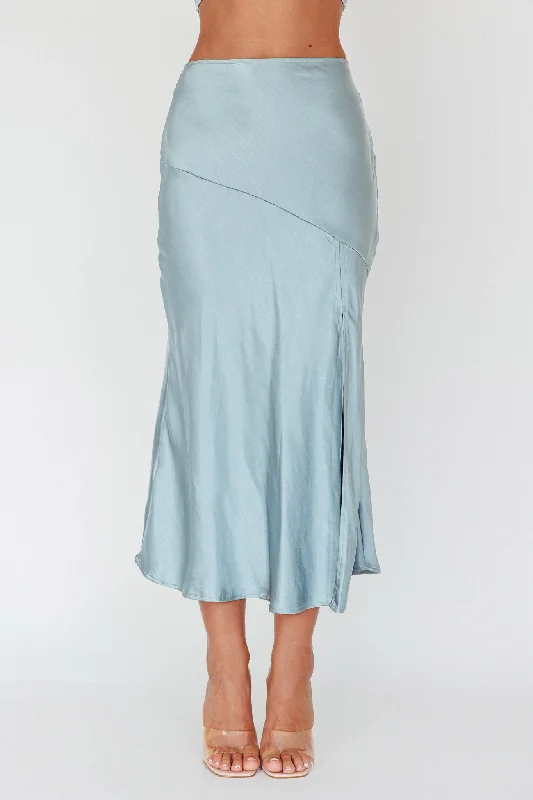 Well Versed Split Midi Skirt Sage