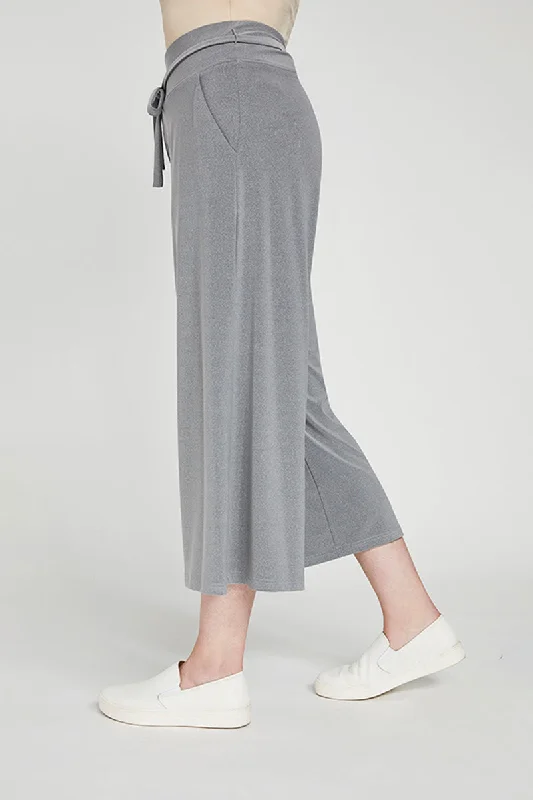 Wide Leg Trouser Crop | Melange Silver