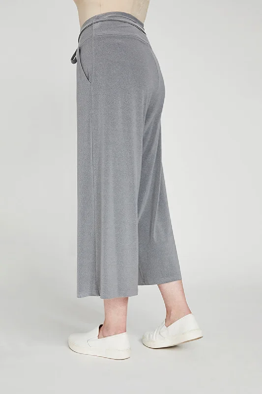 Wide Leg Trouser Crop | Melange Silver