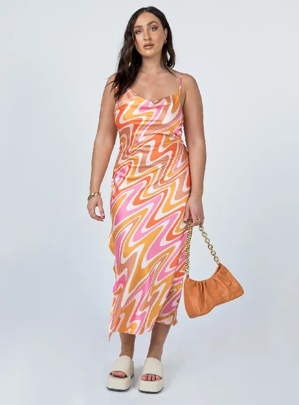 Zamora Maxi Dress Orange / Pink