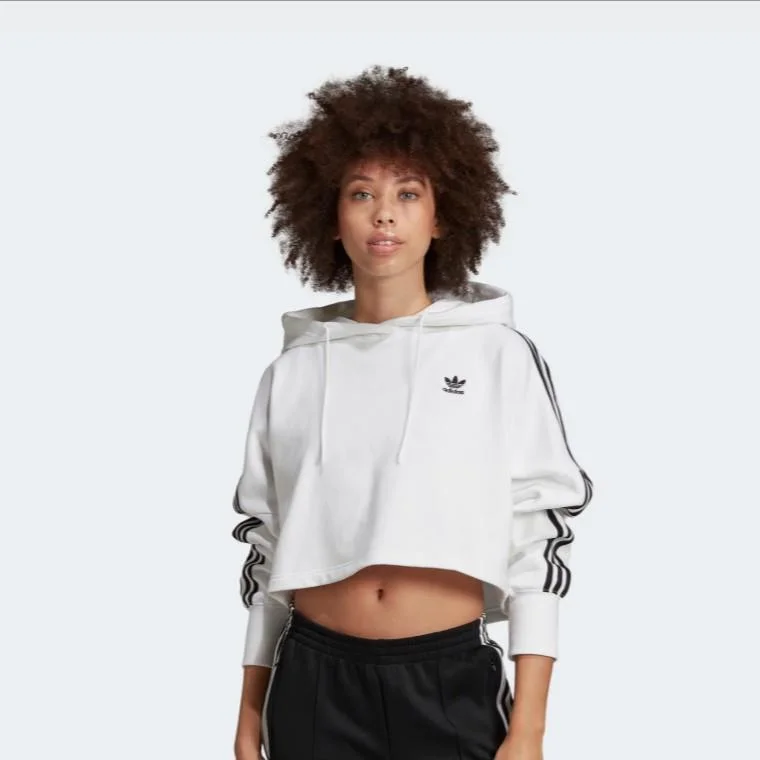 Cropped Hoodie (White + Black)