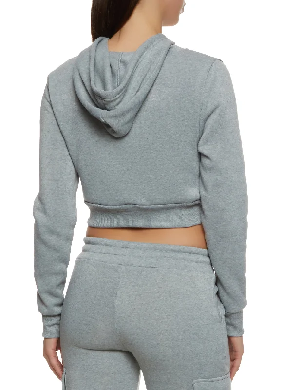 Fleece Cropped Hoodie