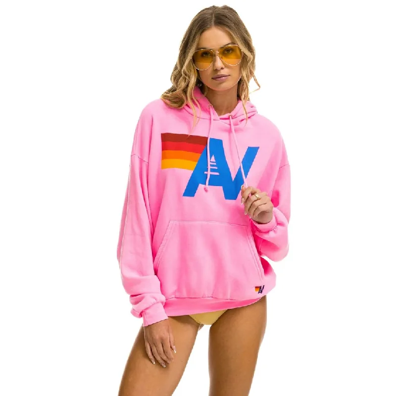 Logo Pullover Relaxed Hoodie (Neon Pink)