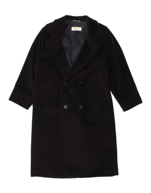 MAX MARA Womens Double Breasted Coat UK 14 Medium Navy Blue New Wool