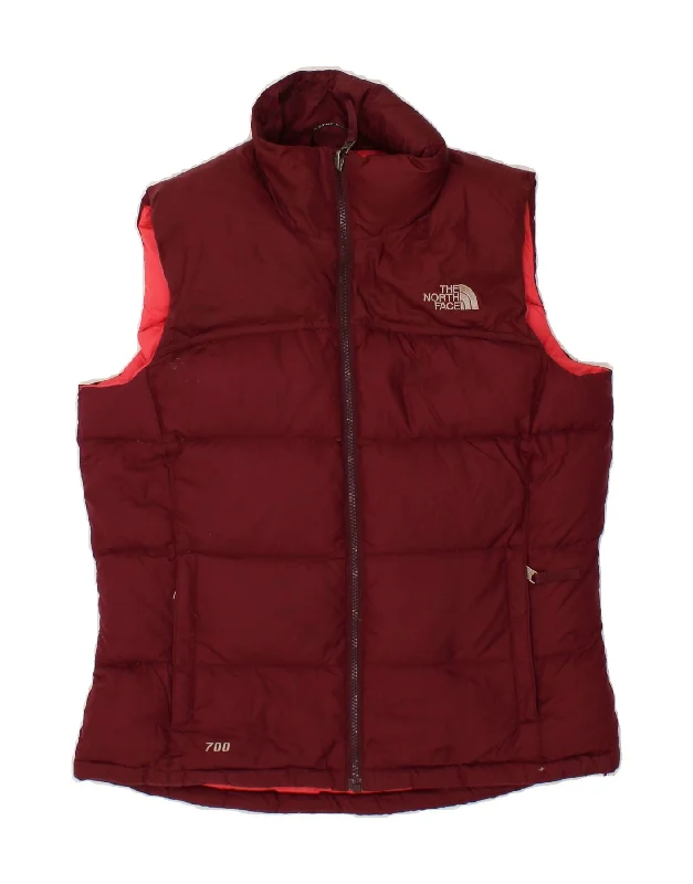 THE NORTH FACE Womens Padded Gilet UK 14 Medium Burgundy Polyester