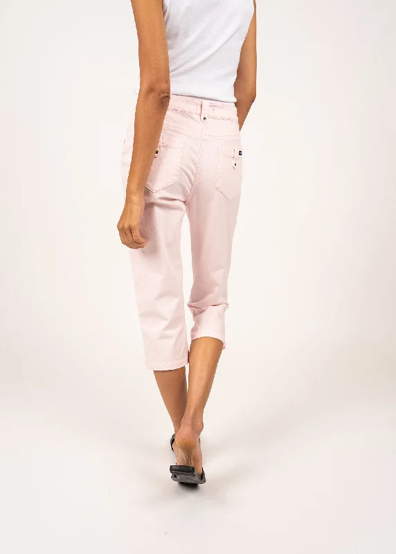 Elodie three quarters pants - in cotton, comfort fit (ROSE)