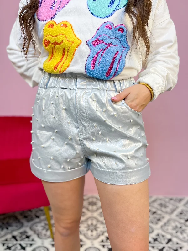 [Fantastic Fawn] Silver Dreams Shiny Leather Shorts