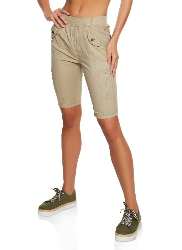 Zipper Pocket Bermuda Shorts