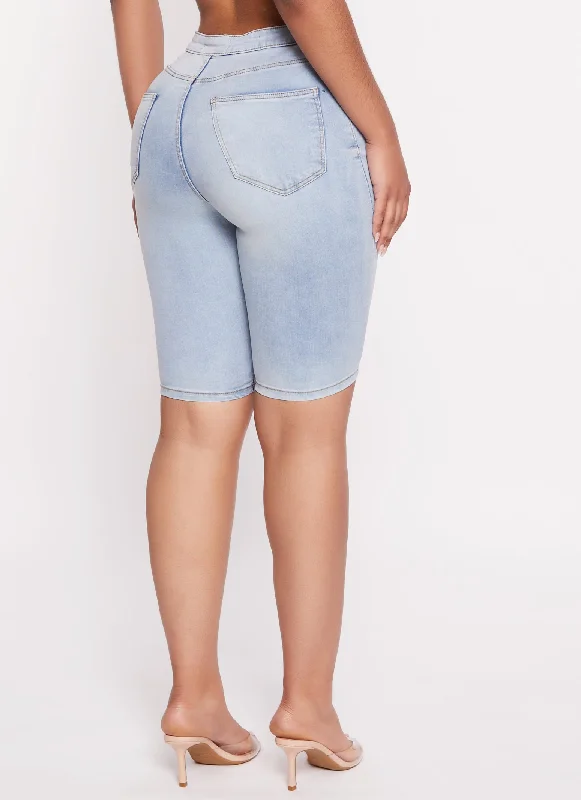 Stretch Denim Bermuda Shorts