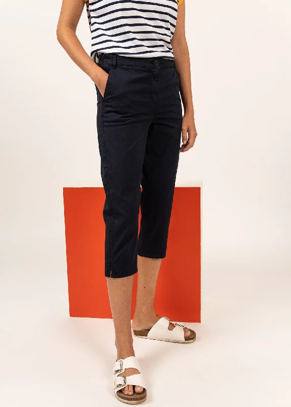 Marinette three quarter pants - in cotton twill (MARINE)