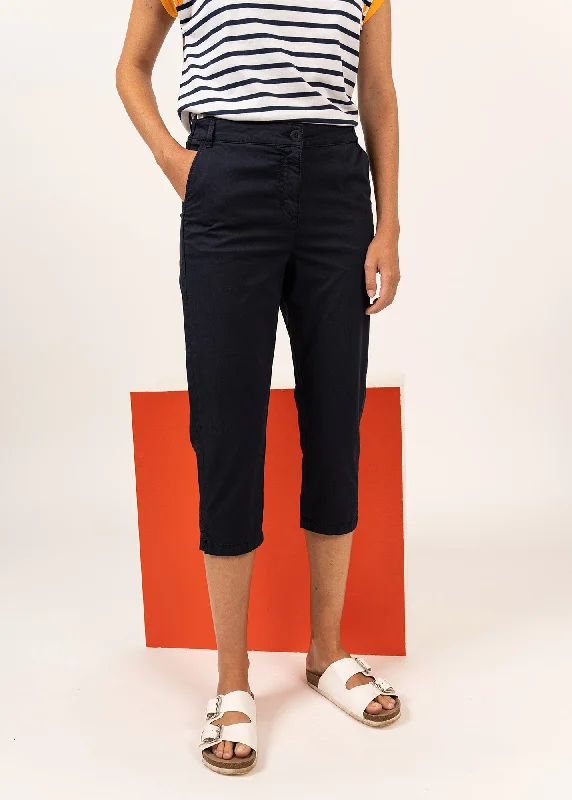 Marinette three quarter pants - in cotton twill (MARINE)