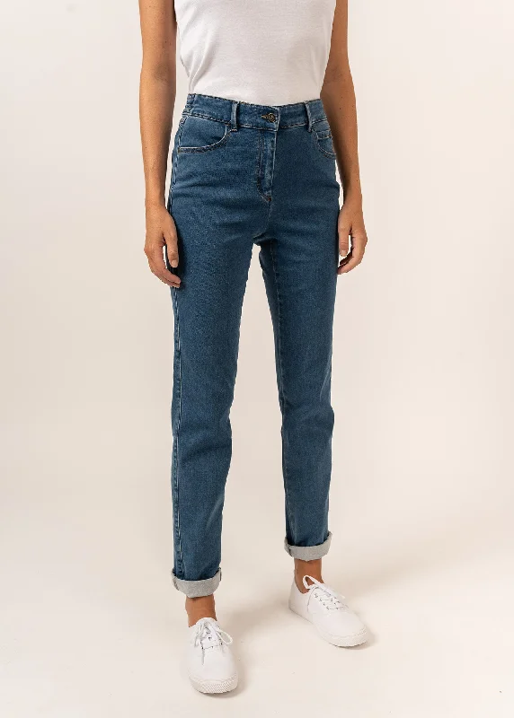 Patricia straight jeans - elasticated waist, in stretch cotton (COOPER JEAN)