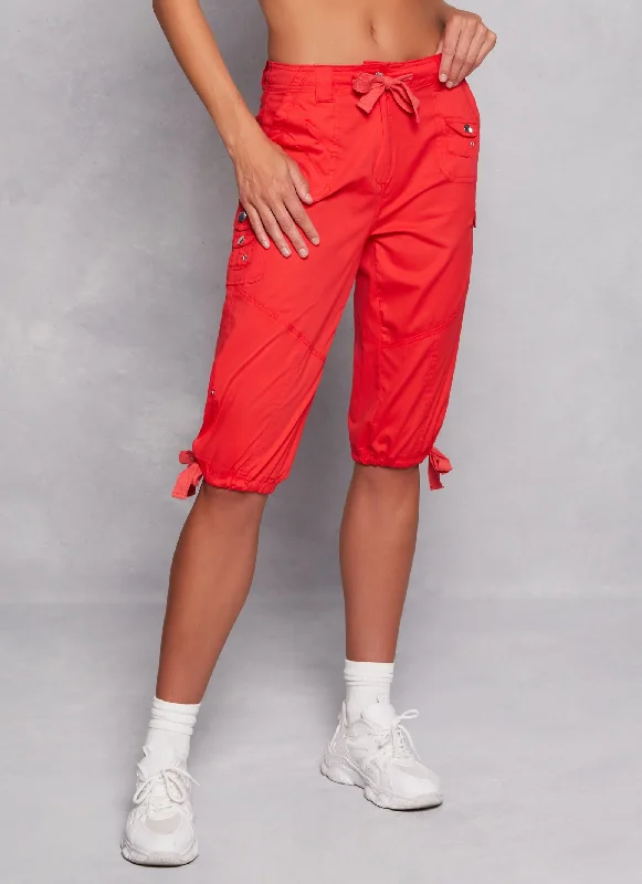 Rolled Cuff Cargo Bermuda Shorts