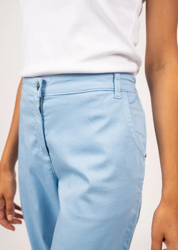 Samantha plain Bermuda shorts - in light cotton (CIEL)