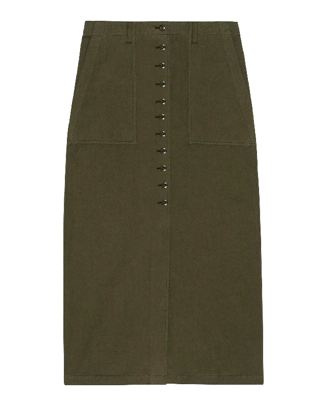 The Button Front Column Skirt. -- Vintage Military