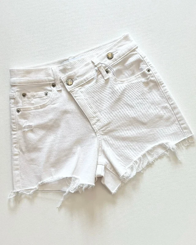 Troublemaker Crossover High Rise Shorts- Marshmallow