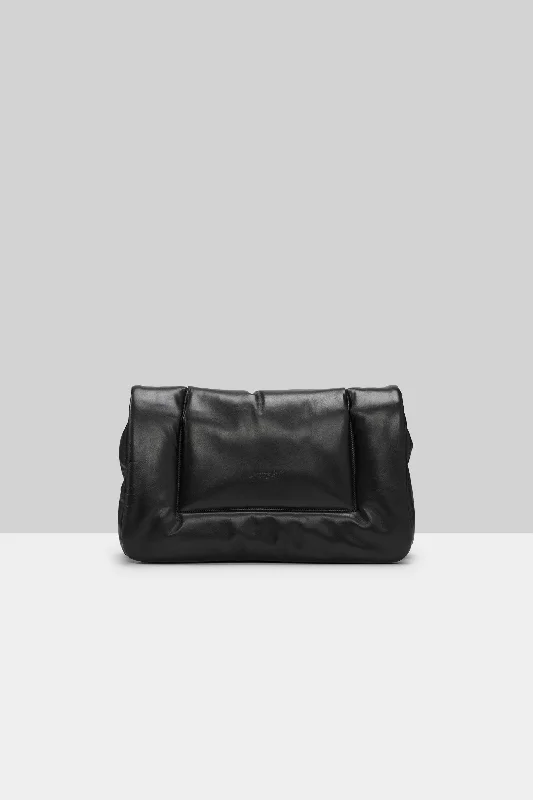 Cornice Leather Clutch Bag in Black