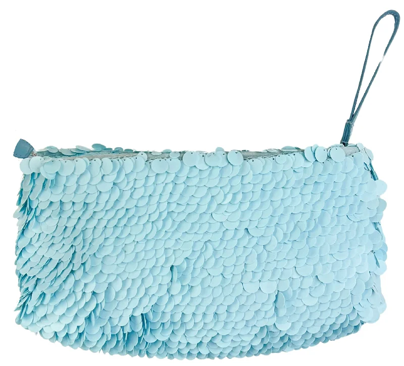 Dries Van Noten Sequin Clutch in Light Blue