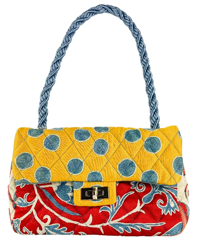 Rianna + Nina One Of A Kind Bonbon Embroidered Bag in Blue