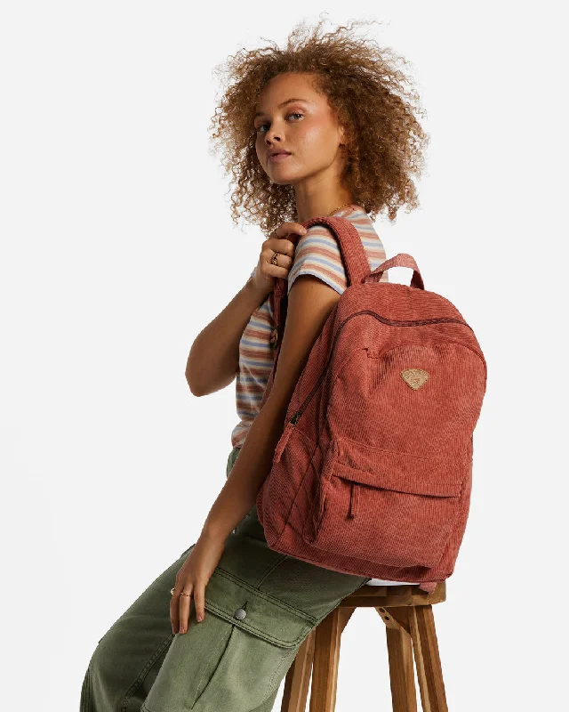 Schools Out Corduroy Backpack - Rose Dawn