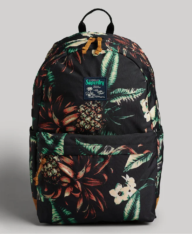 Vintage Printed Montana Backpack | Black Pineapple Aop